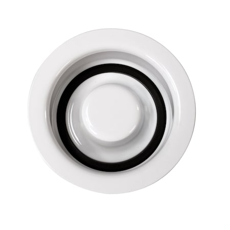 Westbrass InSinkErator Style Extra-Deep Disposal Flange and Stopper in Powdercoated White D2082-50